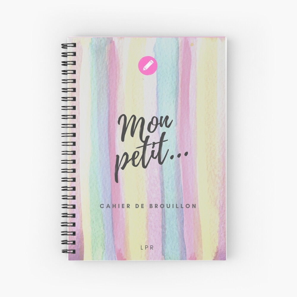 Cahier à spirale avec l'œuvre « Cahier de brouillon - La petite rédac » de  l'artiste Lapetiteredac