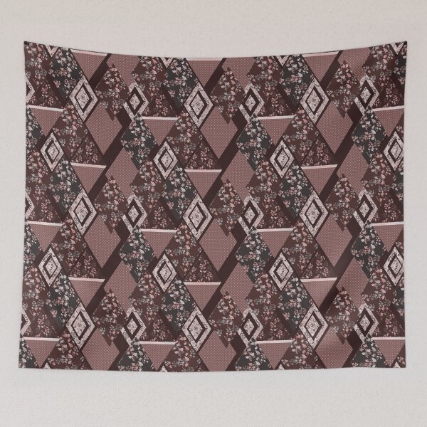 Item preview, brown, patchwork, brown patchwork, retro, patches designed and sold by fuzzyfox.