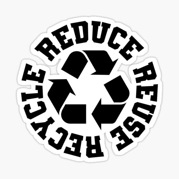 Reduce Reuse Recycle Text Logo Sticker