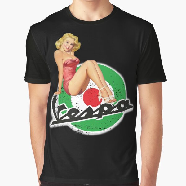 Vespa pin-up retro logo distressed oldschool Graphic T-Shirt