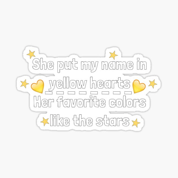 She Put My Name In Yellow Hearts Stickers | Redbubble