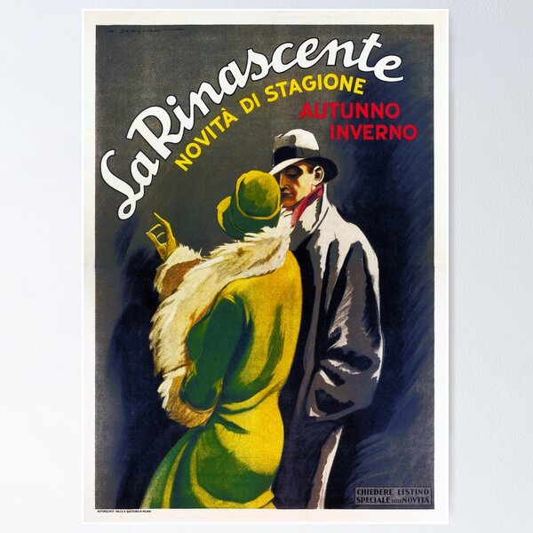 Aperçu de l'œuvre LA RINASCENTE New Season par Marcelo Dudovich Milano Italie Departmental Store Publicité créée et vendue par retroposters.