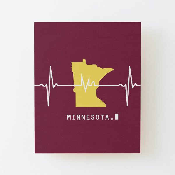 Heartbeat Minnesota Wood Mounted Print