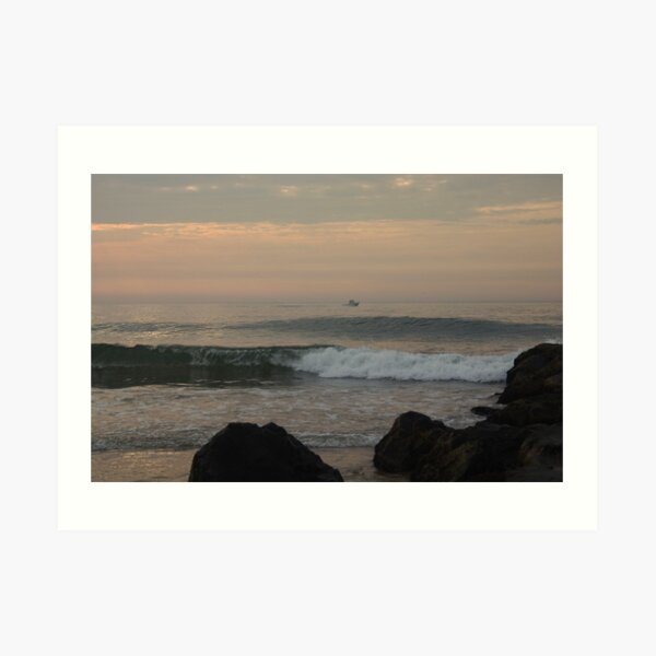 Surf and Rocks in Ocean Grove Dawn Art Print