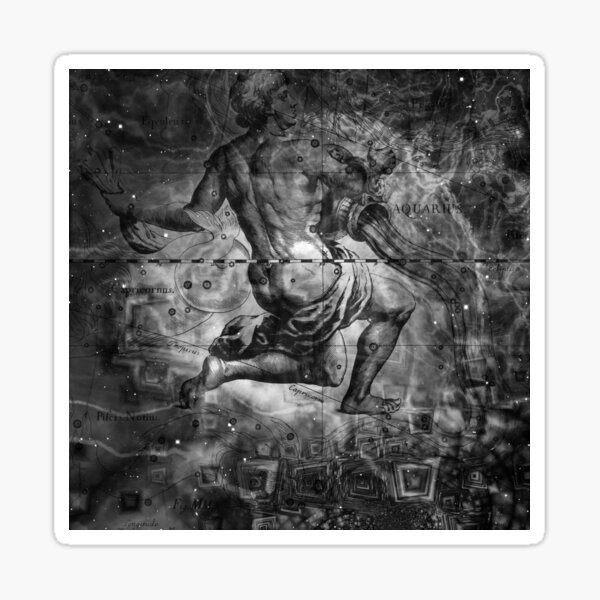 When The Stars Are Right - The Helix Nebula In Aquarius (b&w version) Sticker
