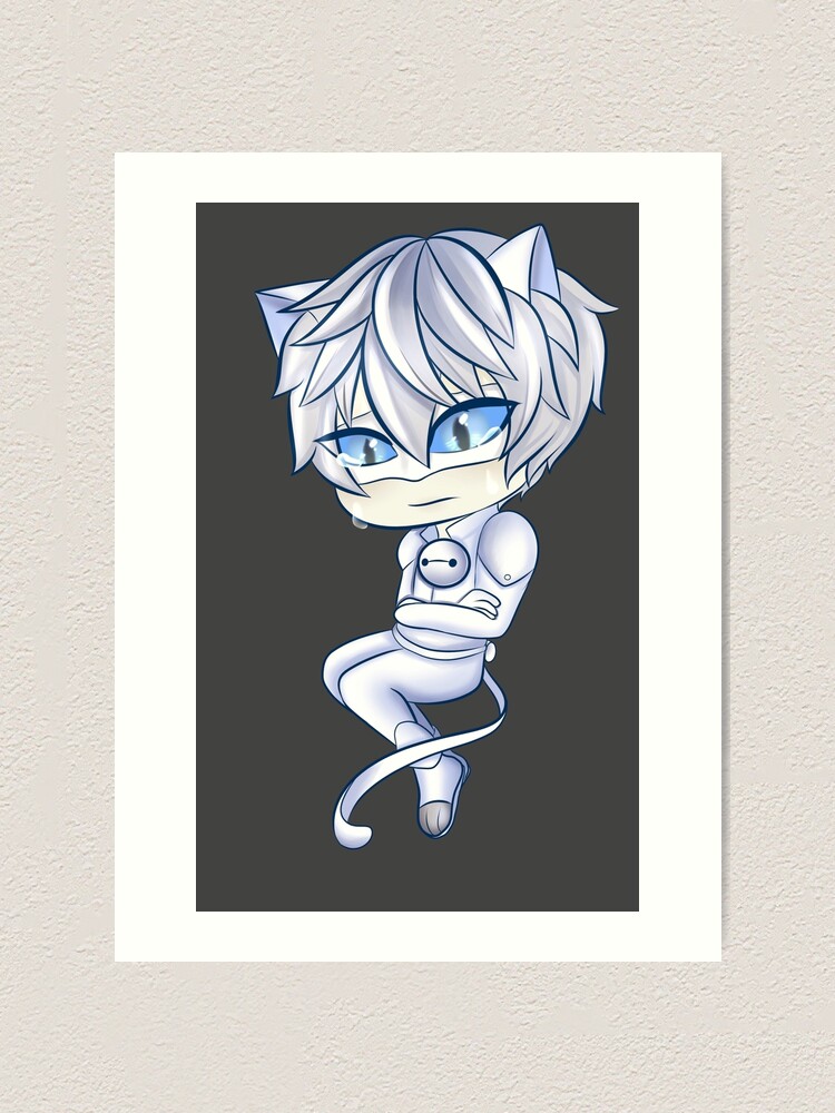 Sad Chat Blanc Art Print By Mamotate Redbubble