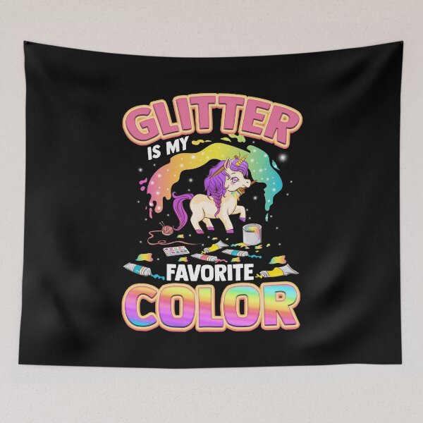 Item preview, Cute Glitter es mi color favorito Unicorn Rainbow designed and sold by perfectpresents.