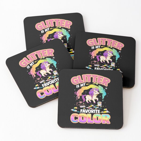 Item preview, Cute Glitter es mi color favorito Unicorn Rainbow designed and sold by perfectpresents.