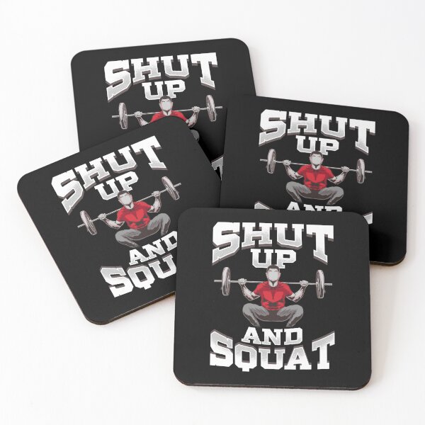 Aperçu de l'œuvre Shut Up And Squat No Excuses Funny Gym Levage créée et vendue par perfectpresents.