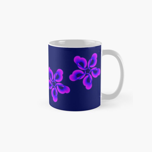 Spiral Pink Blue Abstract Flowers Classic Mug