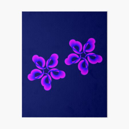 Spiral Pink Blue Abstract Flowers Art Board Print