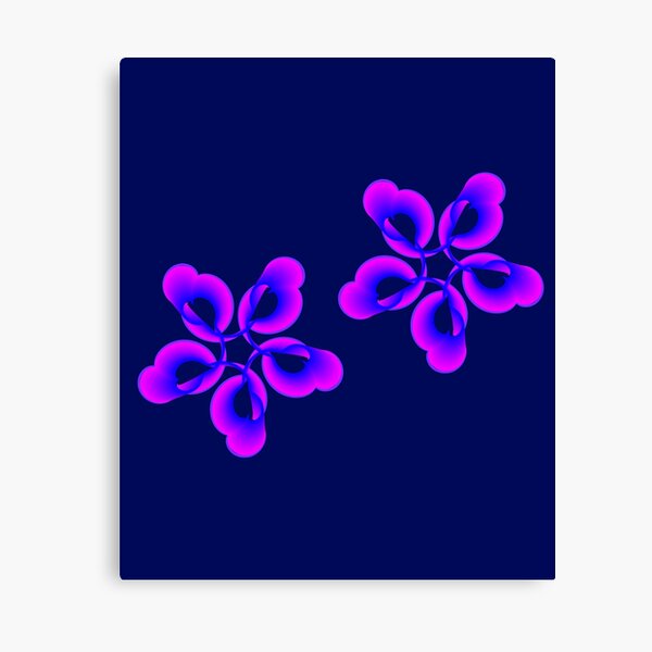 Spiral Pink Blue Abstract Flowers Canvas Print