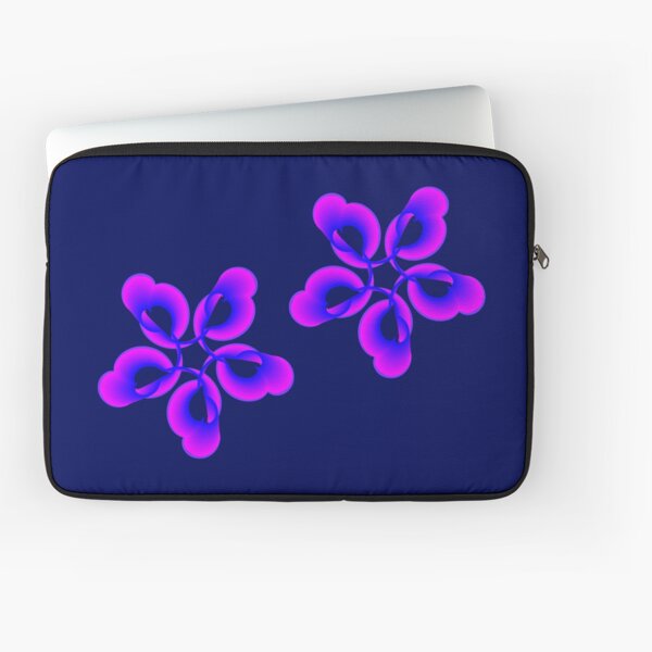 Spiral Pink Blue Abstract Flowers Laptop Sleeve