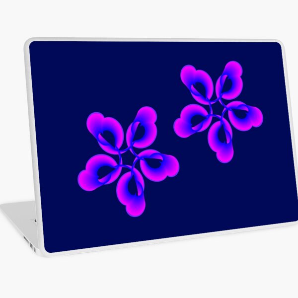 Spiral Pink Blue Abstract Flowers Laptop Skin