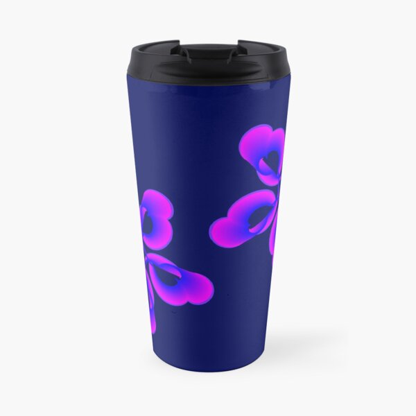 Spiral Pink Blue Abstract Flowers Travel Mug