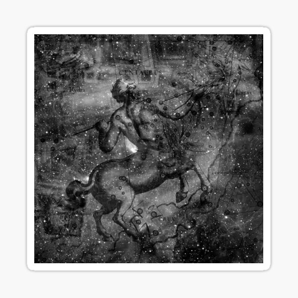 When The Stars Are Right - The Lambda Centauri Nebula in Centaurus (b&w version) Sticker