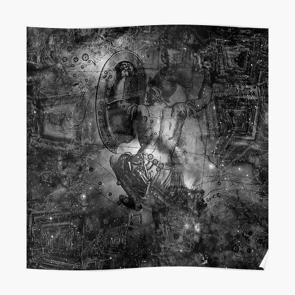 When The Stars Are Right - M78 in Orion (b&w version) Poster