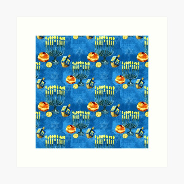 Item preview, Hanukkah Menorah, Dreidels and Bubbie's Sweet Treats Pattern designed and sold by DEC02.