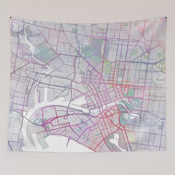 Item preview, Melbourne City Map, Australia  designed and sold by TheRedFinch.