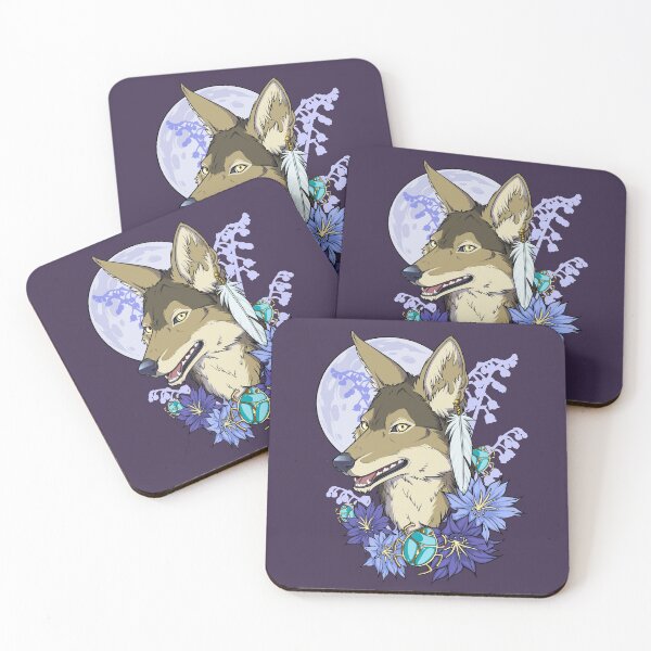 Item preview, Anubis Moon Jackal with Cactus Blooms designed and sold by cybercat.