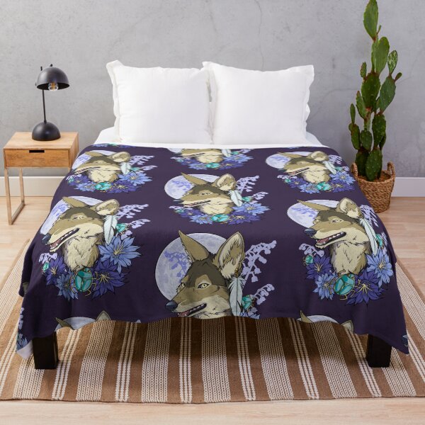 Item preview, Anubis Moon Jackal with Cactus Blooms designed and sold by cybercat.