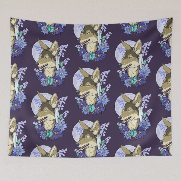 Item preview, Anubis Moon Jackal with Cactus Blooms designed and sold by cybercat.