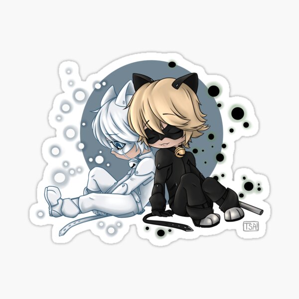 Chat Blanc Chat Noir Sticker By Artbyteesa Redbubble