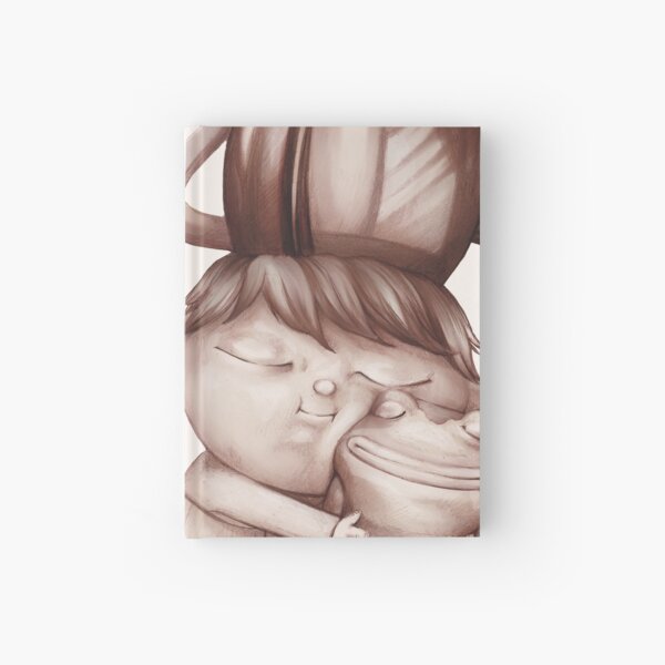 Greg cuddling his frog - Over the Garden Wall fan art by Lavinia Knight / art official sweetener Hardcover Journal