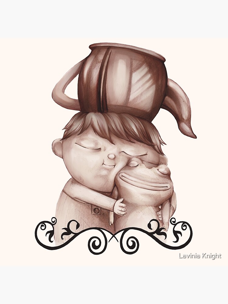 Thumbnail 3 of 3, Photographic Print, Greg cuddling his frog - Over the Garden Wall fan art by Lavinia Knight / art official sweetener designed and sold by LaviniaKnight.