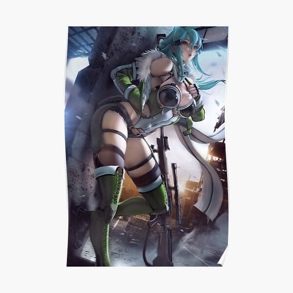Sword Art Online Sinon Asada Shino HD Wallscroll Poster Kunstdrucke Bider Druck