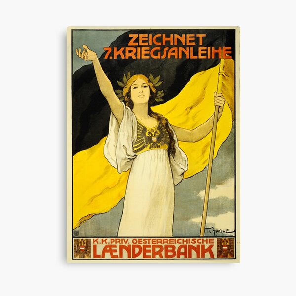 BUY WAR BONDS! Austrian Hungary World War 1 Vintage Propaganda Wall Art Canvas Print