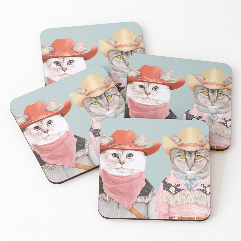 Cowboy Cats Coasters (Set of 4)
