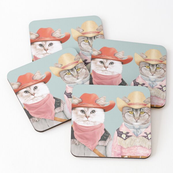 Cat decor. Cat coaster. Ceramic kitty cat coaster set of 4. – M and M  Rustic Designs