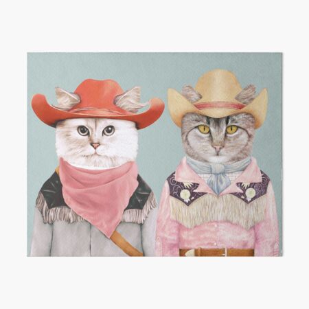 Cowboy Cats Art Board Print
