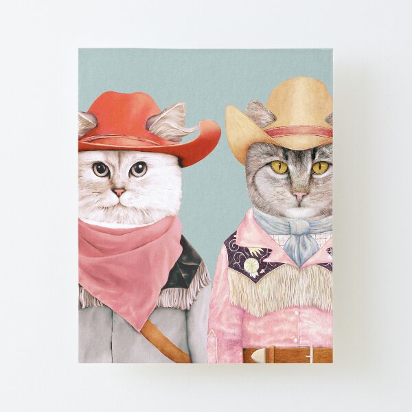 Cowboy Cats Canvas Mounted Print