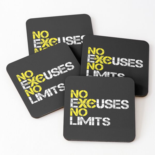 Item preview, No excuses no limits running cross country fitness gym sport motivation inspirational quote designed and sold by alenaz.