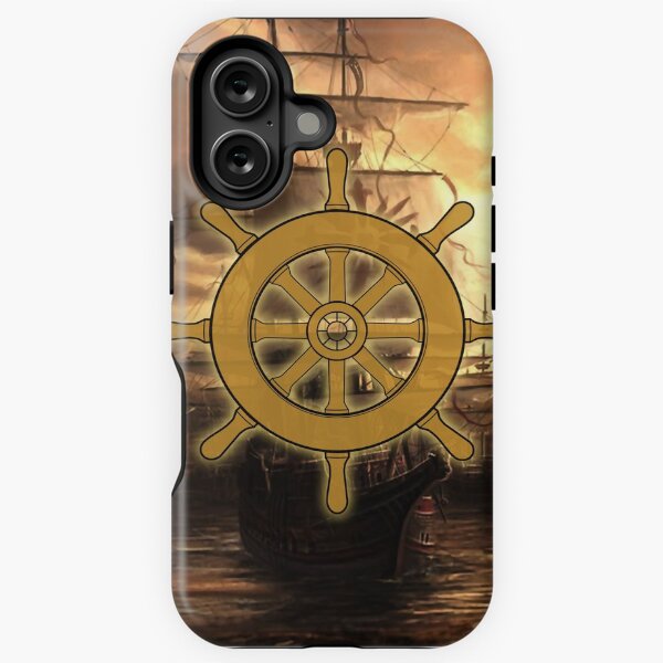 Item preview, Vintage Ships Wheel Sea On The Sunset Iphone Case designed and sold by DharaaCase34.
