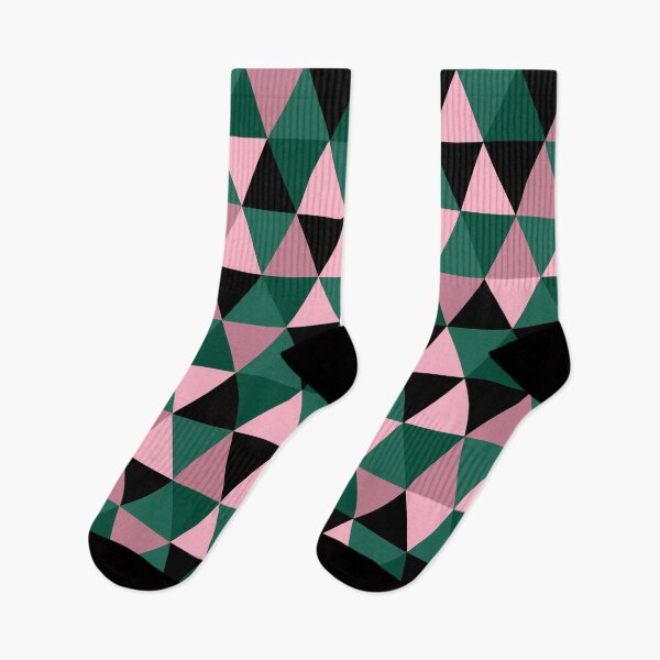 Item preview, Patrón de triángulo geométrico rosa, verde y negro designed and sold by OneThreeSix.