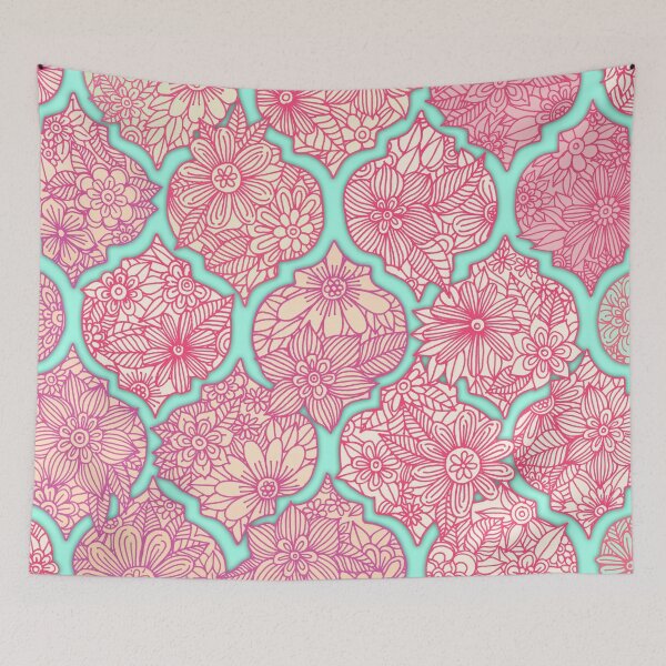 Item preview, Moroccan Floral Lattice Arrangement - pink designed and sold by micklyn.