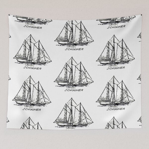 Item preview, Sail Ship, Schooner (Black and white). designed and sold by timothybeighton.