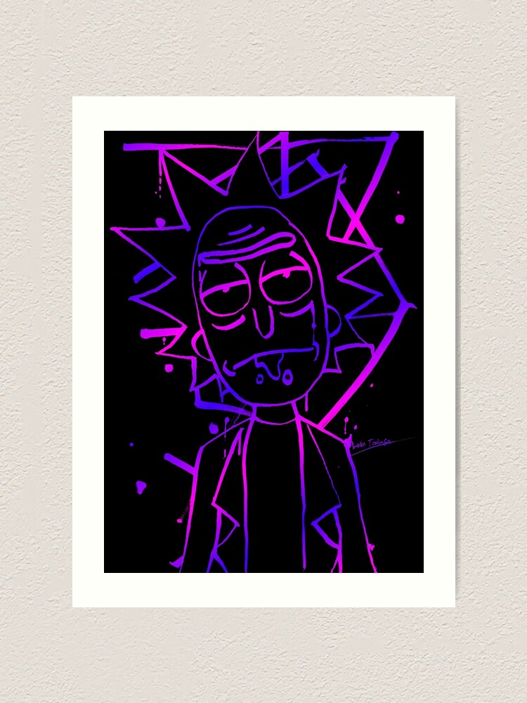 Alternate view of Rick - Ink (neon purple) Art Print