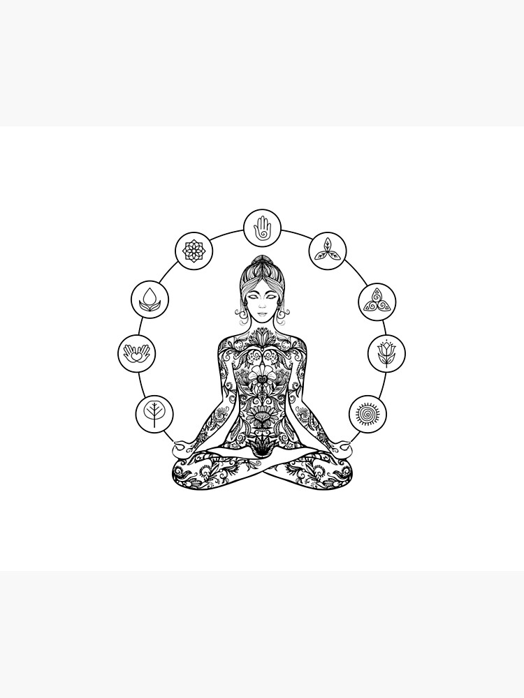 Image Details ISS_5646_03561 - Meditation lotus pose. Tattoo style.. Yoga  Meditation lotus pose. Hand Drawn Illustration. Polynesian style tattoo.