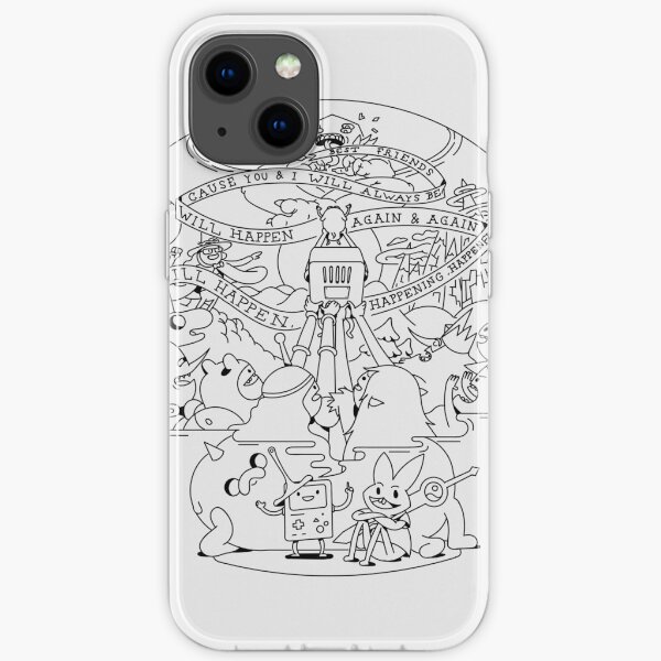Come along with me outline version - Adventure Time iPhone Soft Case