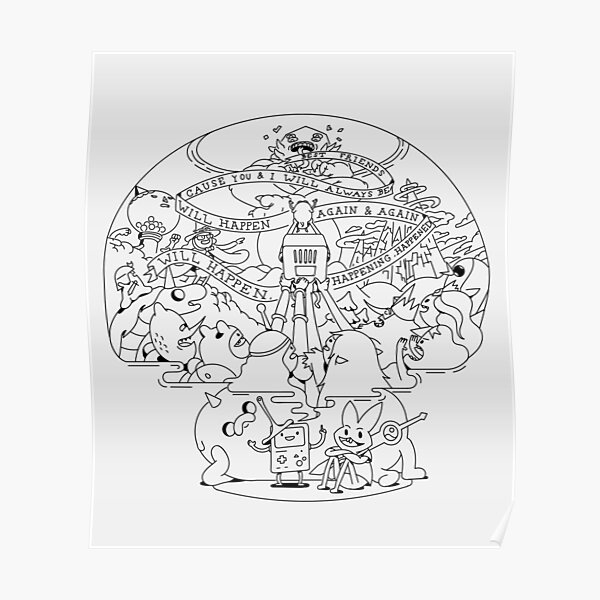 Come along with me outline version - Adventure Time Poster