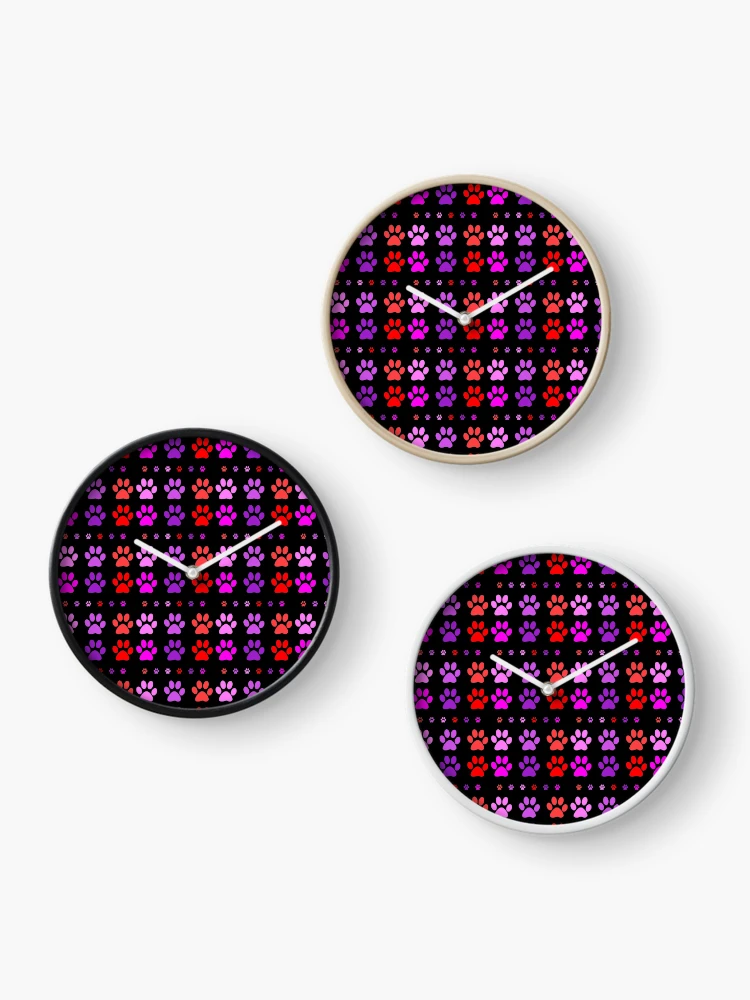 Thumbnail 3 of 4, Clock, Paws Pattern 2 designed and sold by rsty11.