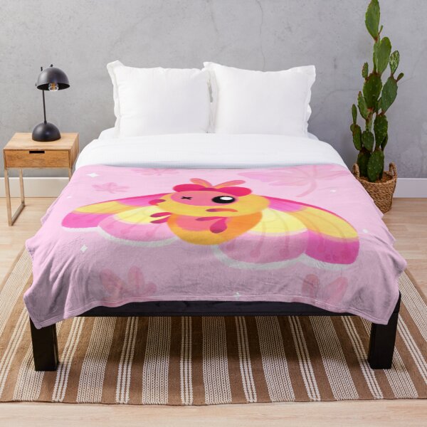 Rosy Maple Moth Throw Blanket