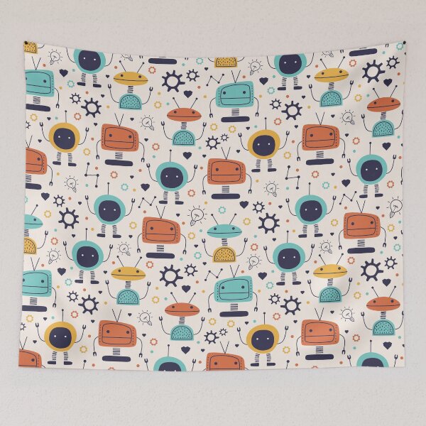 Item preview, Cute Retro Cartoon Robots designed and sold by Alli Well.