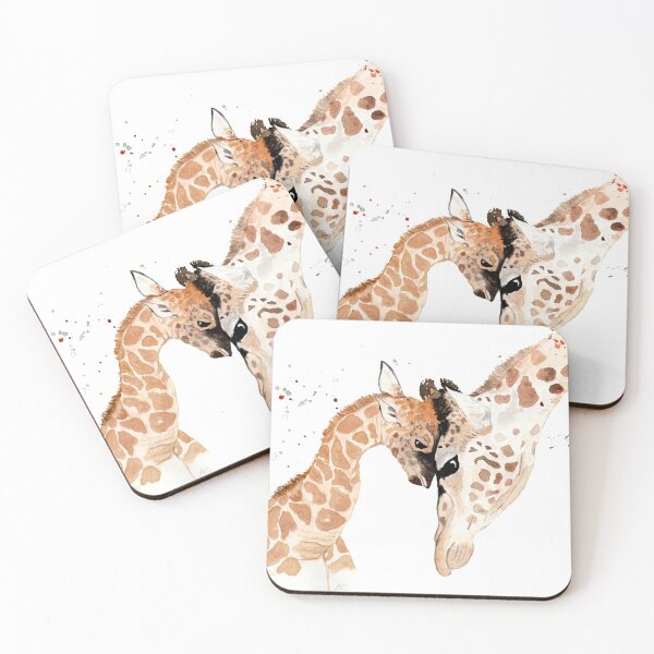 Item preview, Watercolor picture with giraffes designed and sold by Cacatuart.