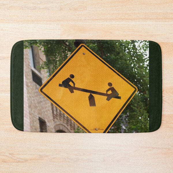 Item preview, Kids at play.  See saw.  Teeter totter. Street sign. designed and sold by picturedlcphoto.