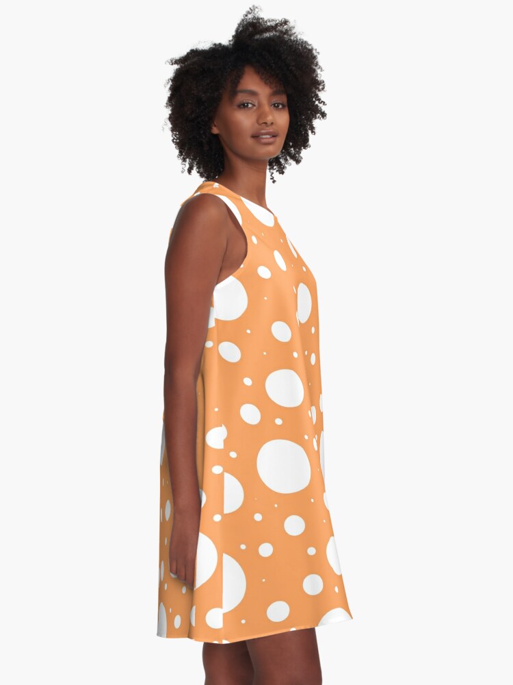 orange spotty dress